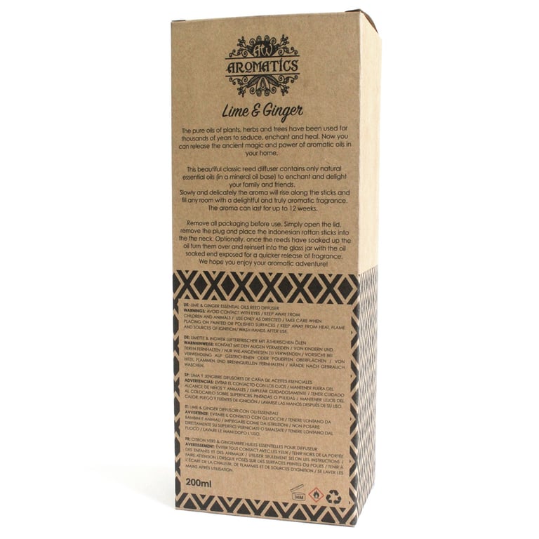 Reed Diffuser - Lime & Ginger 200ml - Essential Oil (Brand Name)