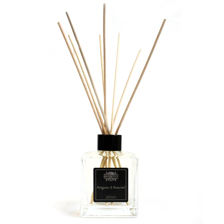 Reed Diffuser - 200ml Petitgrain & Rosewood Essential Oil - Premium Aroma