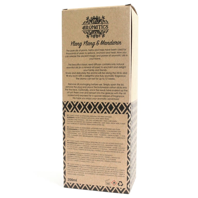 Reed Diffuser - Aromatic Ylang Ylang & Mandarin Oil - 200ml