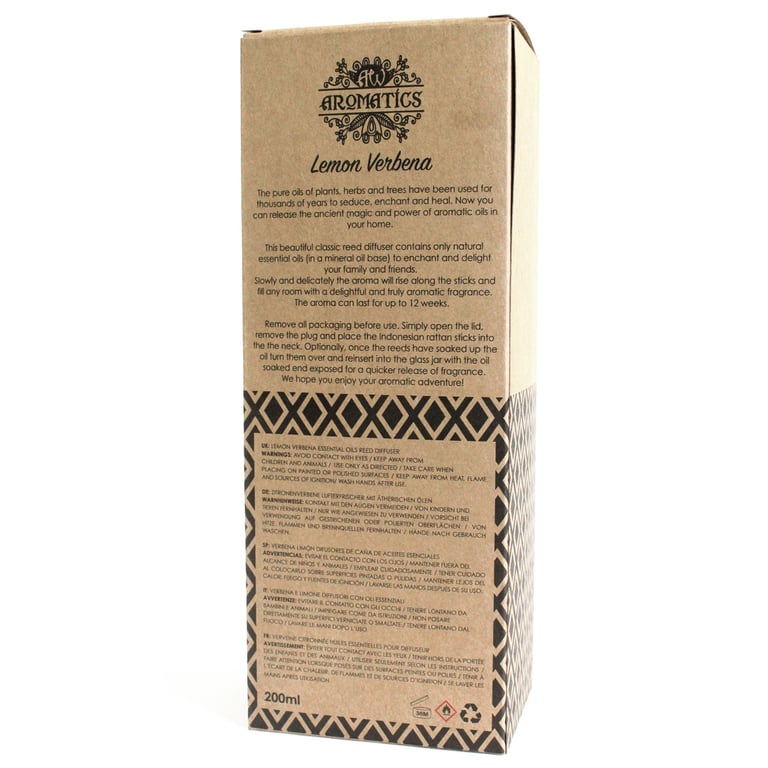 Reed Diffuser - 200ml Lemon Verbena Essential Oil - Brand Name