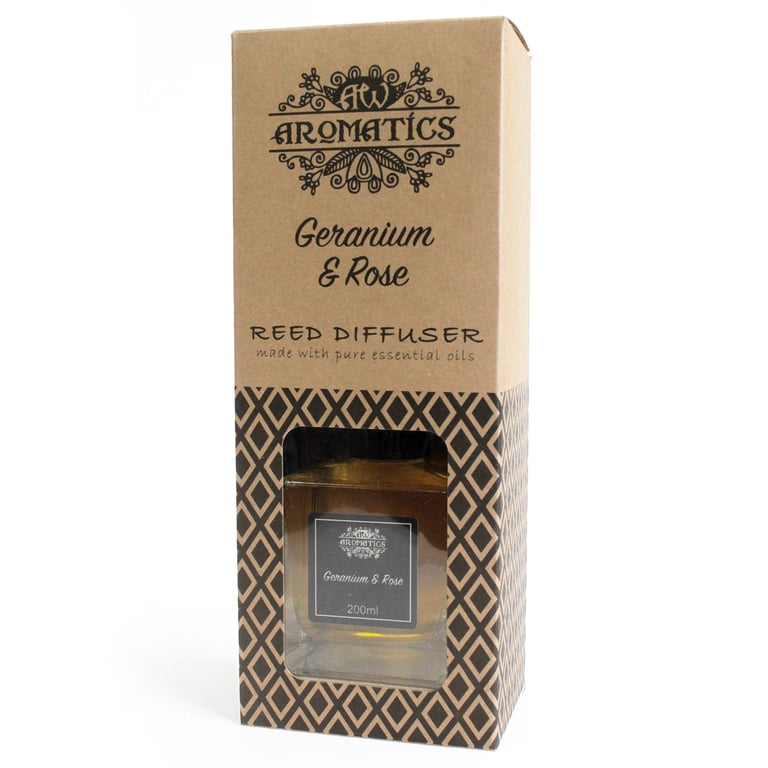 Reed Diffuser - Geranium & Rose Essential Oil (200ml)