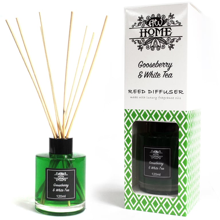 120ml Reed Diffuser - Gooseberry & White Tea Scent - Premium Aroma