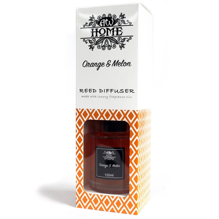 120ml Orange & Melon Reed Diffuser - Invigorating Scent, Long-Lasting Fragrance