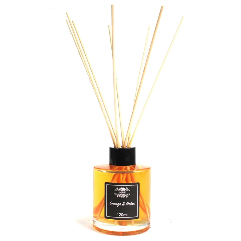 120ml Orange & Melon Reed Diffuser - Invigorating Scent, Long-Lasting Fragrance