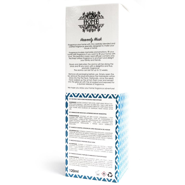 120ml Reed Diffuser - Fragrance: Heavenly Musk - AromaCare