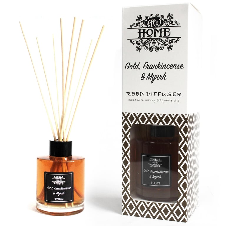 120ml Gold Reed Diffuser - Aromatic Frankincense & Myrrh
