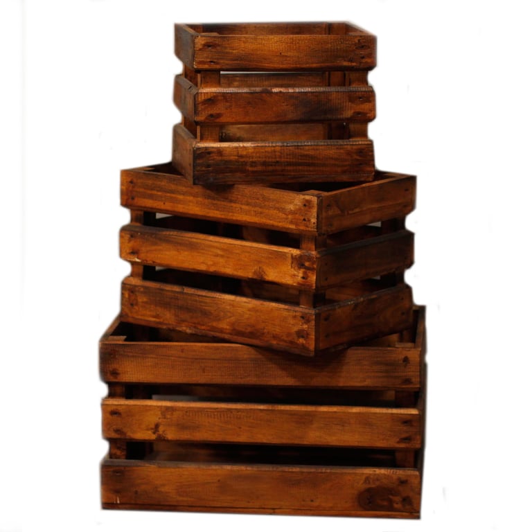 3 Piece Fruit Box Set (Brown) - Premium Quality & Freshness Guaranteed