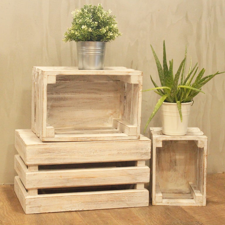 3-Piece Whitewash Fruit Box Set - Premium Quality Assorted Fruits