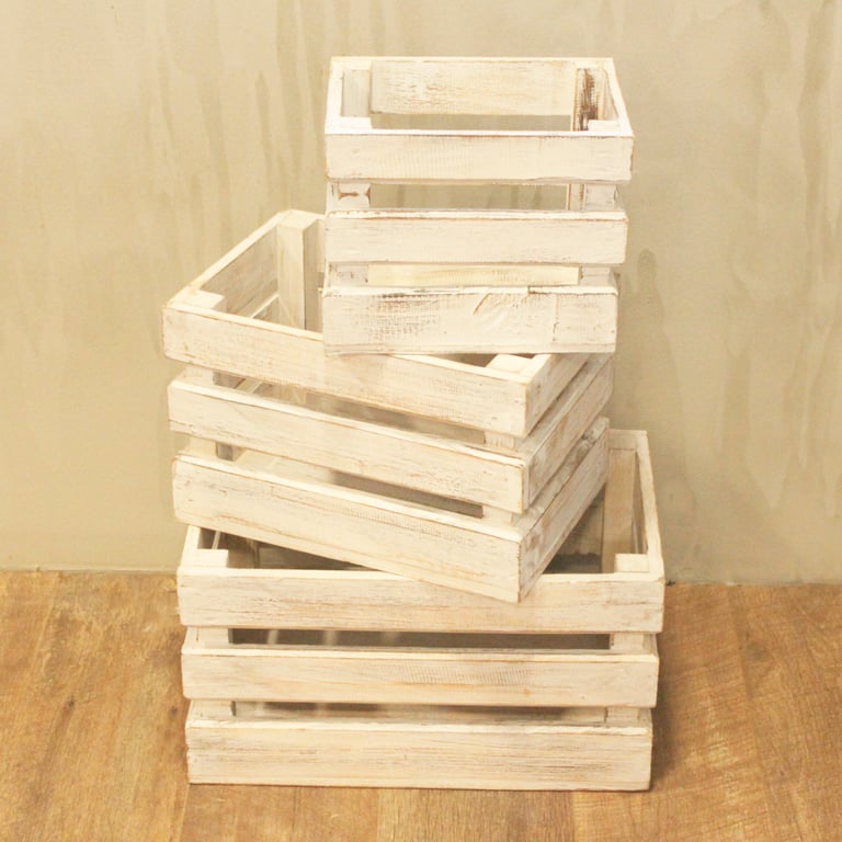 3-Piece Whitewash Fruit Box Set - Premium Quality Assorted Fruits