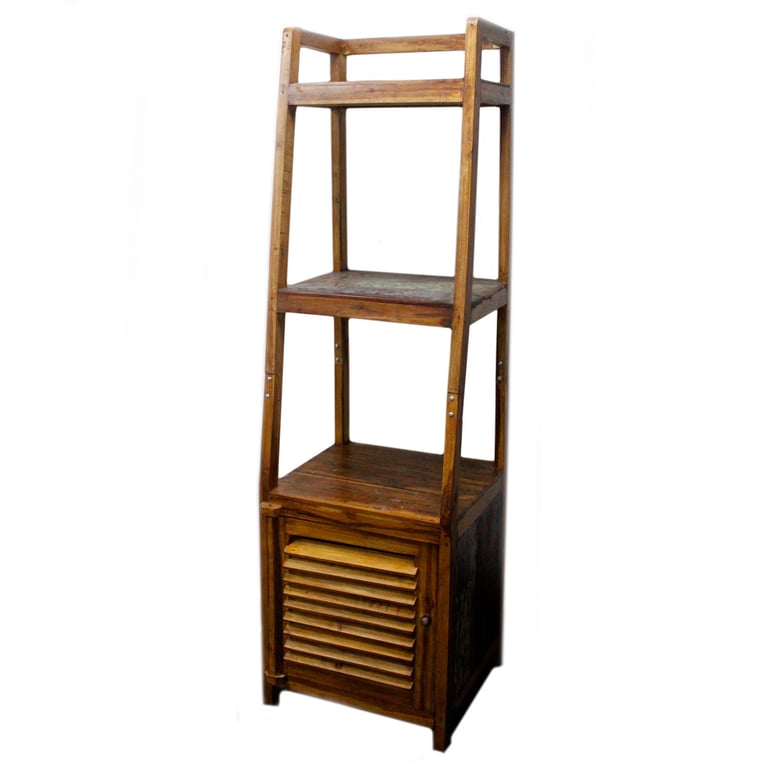 Teakwood Recycled Open Shelf Display - Eco-Friendly Storage Solution