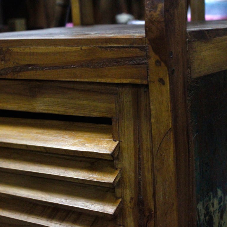 Teakwood Recycled Open Shelf Display - Eco-Friendly Storage Solution
