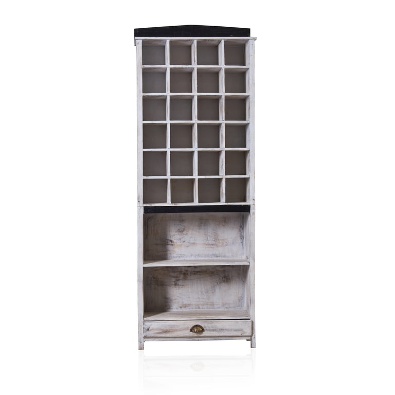 Dinner Candle Stand - Whitewash Finish - Decorative Display