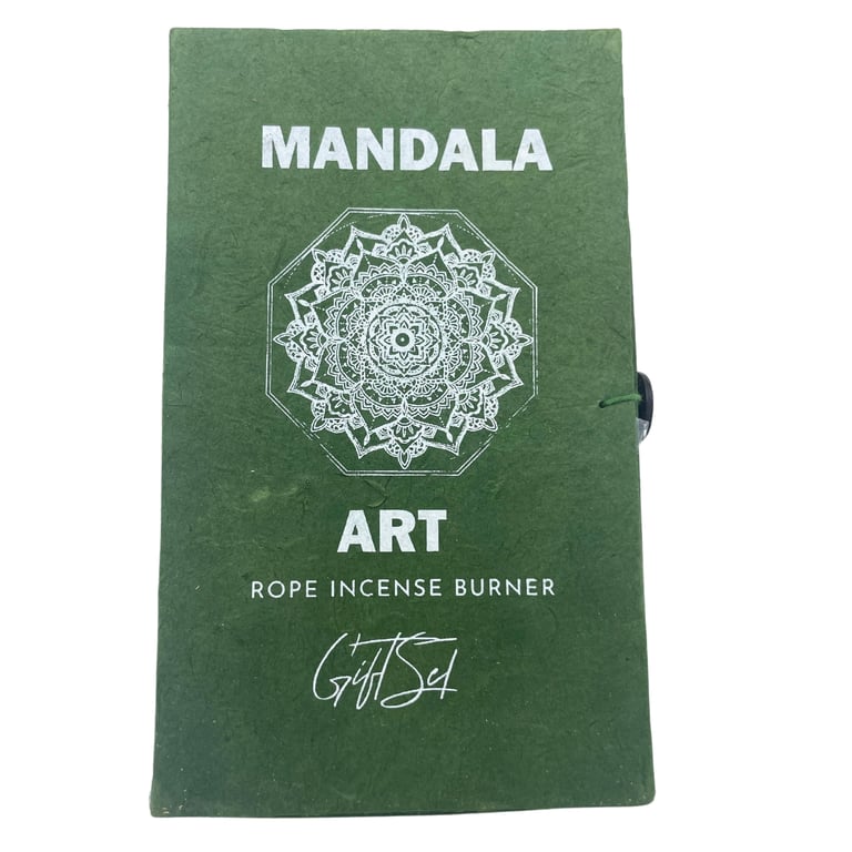 Incense & Holder Set (Mandala Flower Design) - Rope and Silver Plated