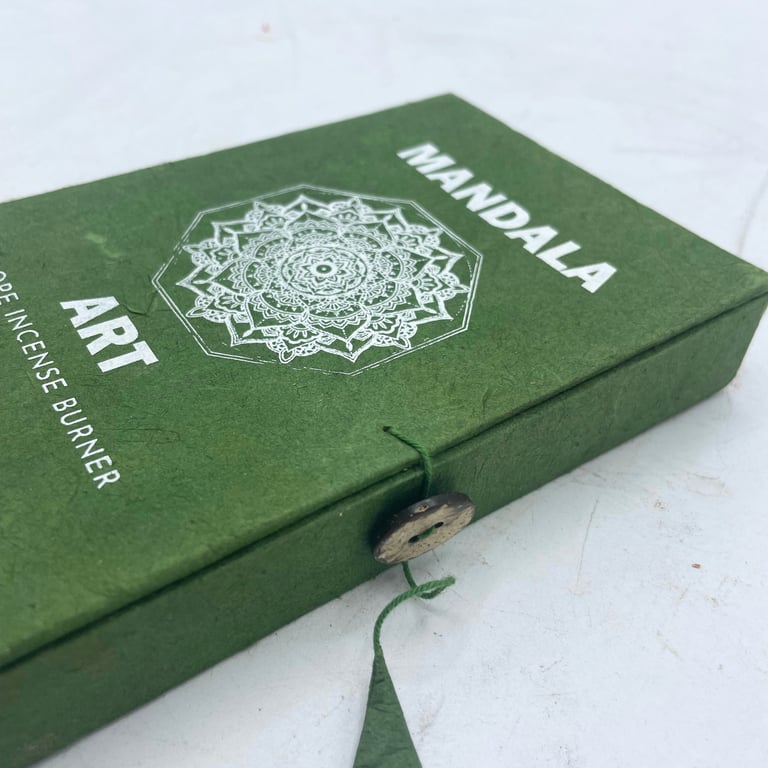 Incense & Holder Set (Mandala Flower Design) - Rope and Silver Plated