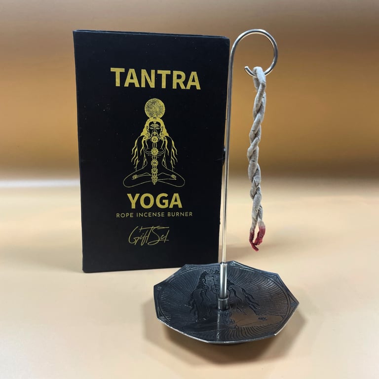 Incense Rope & Silver Holder Set - Tantra Yoga Meditation Aid