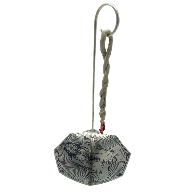 Incense Rope & Silver Holder Set - Tantra Yoga Meditation Aid