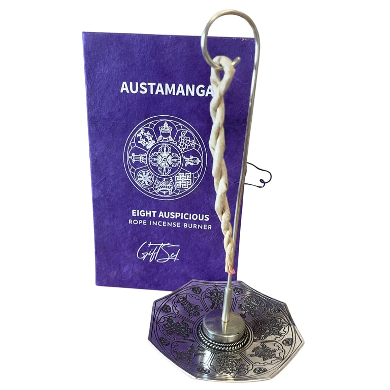 Incense Rope & Silver Holder Set - Astamangal