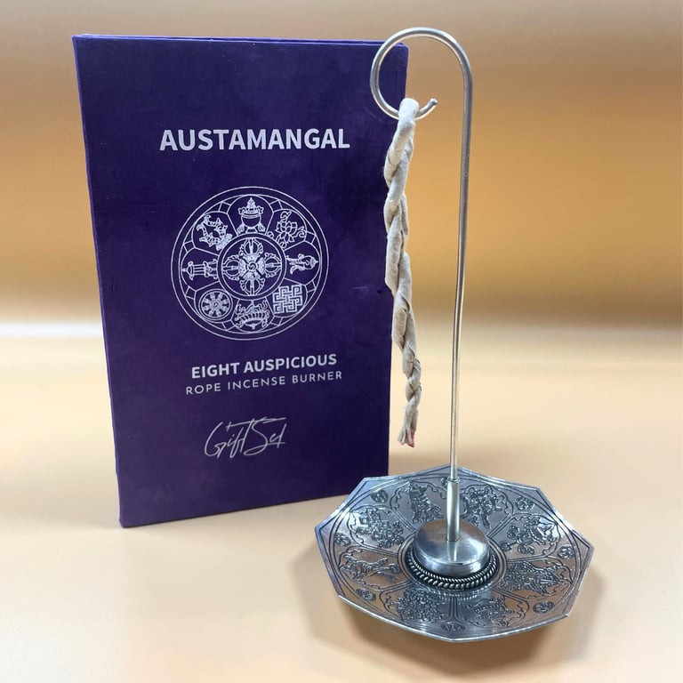 Incense Rope & Silver Holder Set - Astamangal