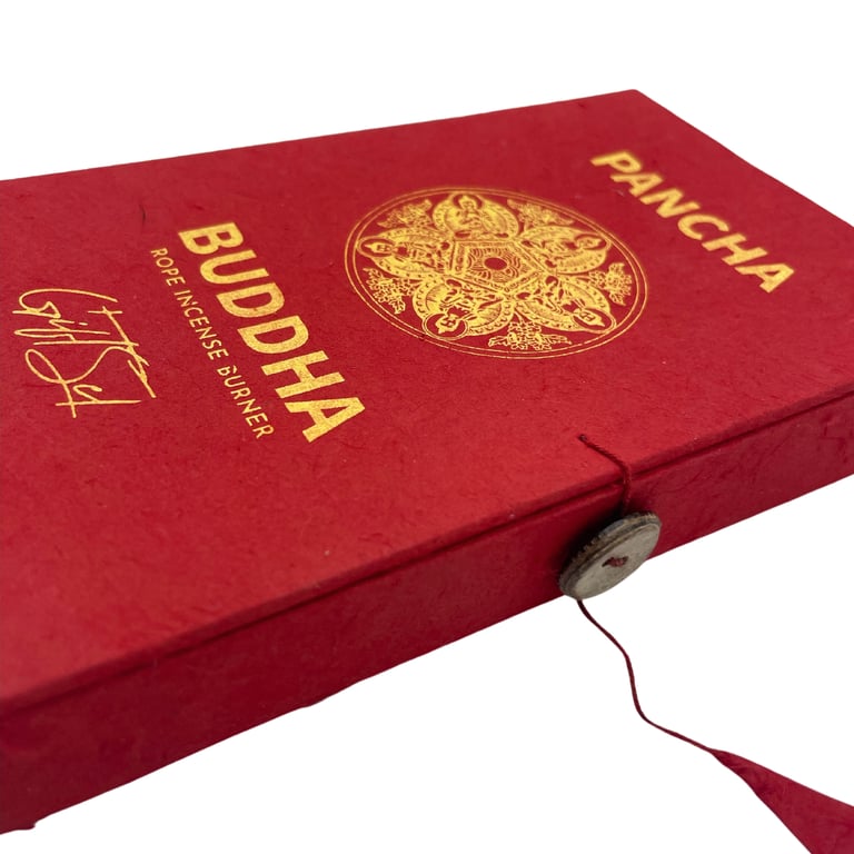 Incense Rope & Silver Holder Set - Pancha Buddha Aromatherapy