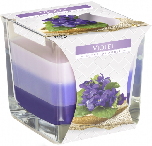 Violet Rainbow Jar Candle - Elegant Home Fragrance Scented Decorative Candle