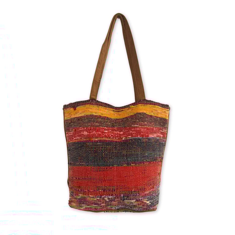 Recycled Large Pink Rug Bag - Eco-Friendly & Durable