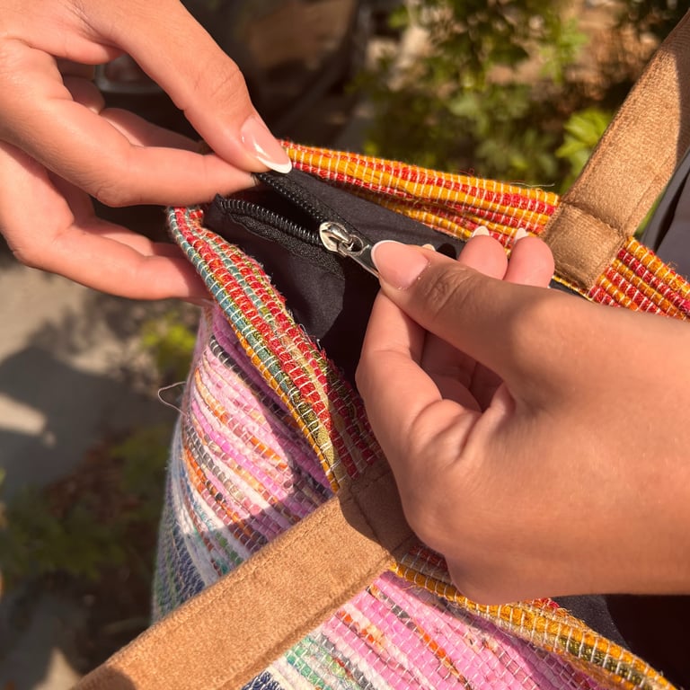 Eco-Friendly Recycled Jumbo Rug Bag - Shades of Dusk