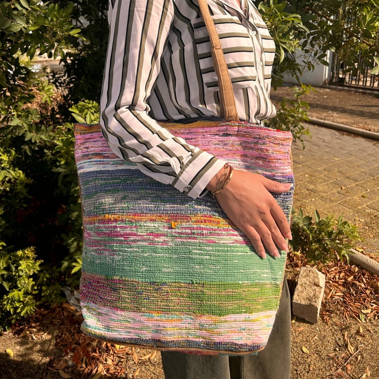 Eco-Friendly Recycled Jumbo Rug Bag - Shades of Dusk