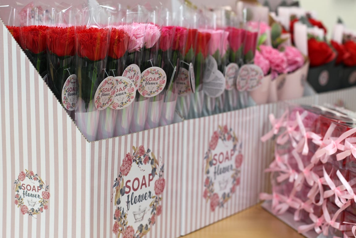 Handcrafted Carnation Bouquet Soap Flower - Scented Floral Bath Soap