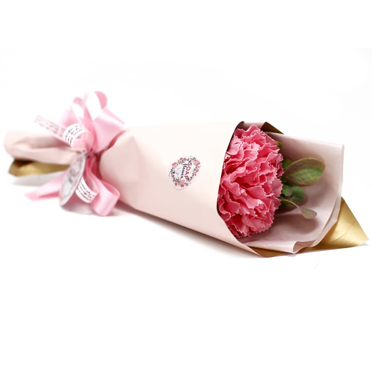 Handcrafted Carnation Bouquet Soap Flower - Scented Floral Bath Soap