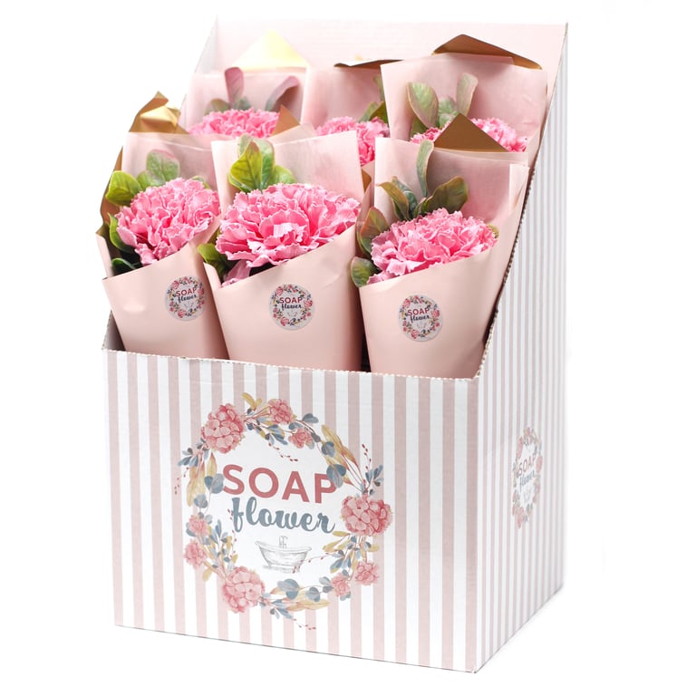 Handcrafted Carnation Bouquet Soap Flower - Scented Floral Bath Soap