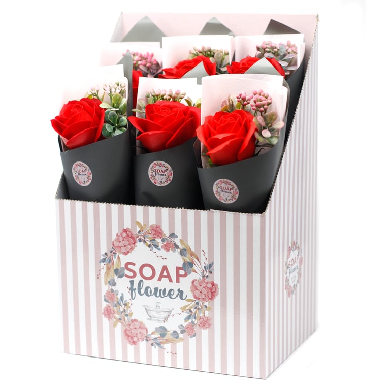 Natural Rose Bouquet Soap Flower - Fragrant Floral Soap Bar