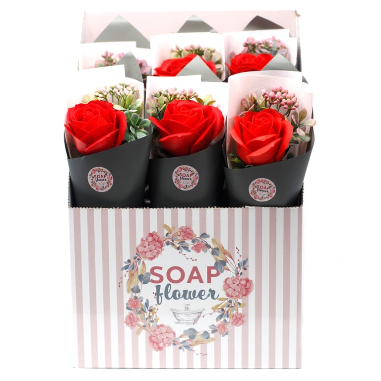 Natural Rose Bouquet Soap Flower - Fragrant Floral Soap Bar