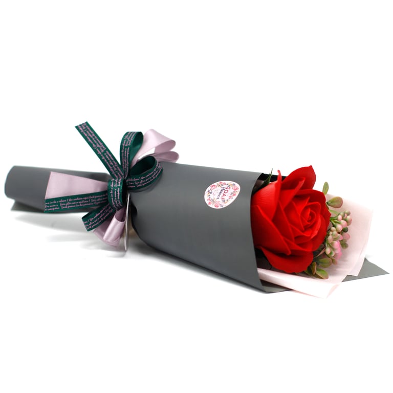 Natural Rose Bouquet Soap Flower - Fragrant Floral Soap Bar