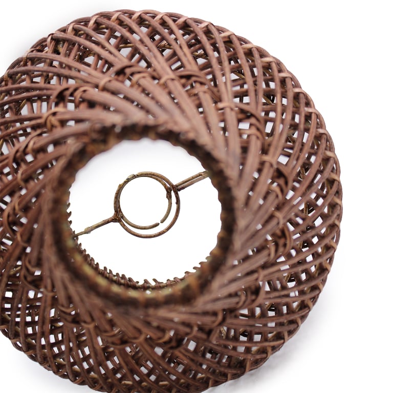 Dark Brown Rattan Table Lamp - Handcrafted Design - Brand Name Here
