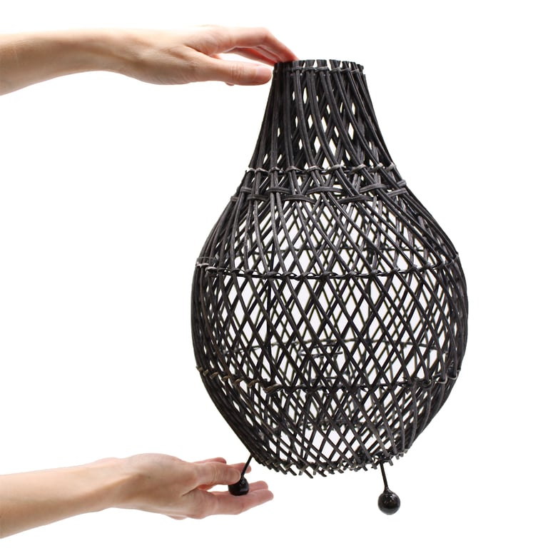 Rattan Black Table Lamp - Modern Decorative Design