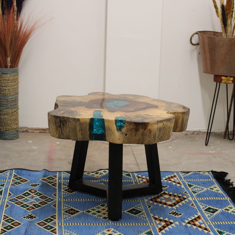 Aqua Tamarind & Resin Coffee Table - Durable & Stylish Design