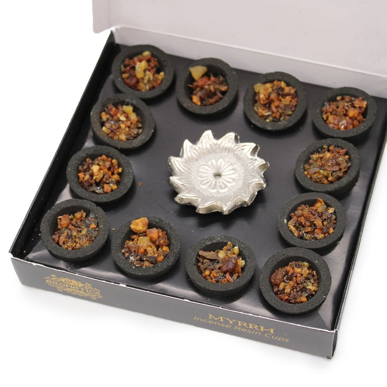 12 Piece Myrrh Resin Cup Set - Aromatic Scented Drinkware