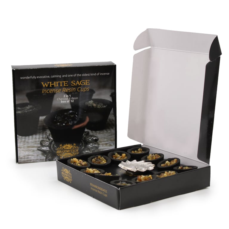 White Sage Resin Cups - 12 Piece Set of Aromatic Scented Cups