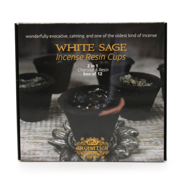 White Sage Resin Cups - 12 Piece Set of Aromatic Scented Cups