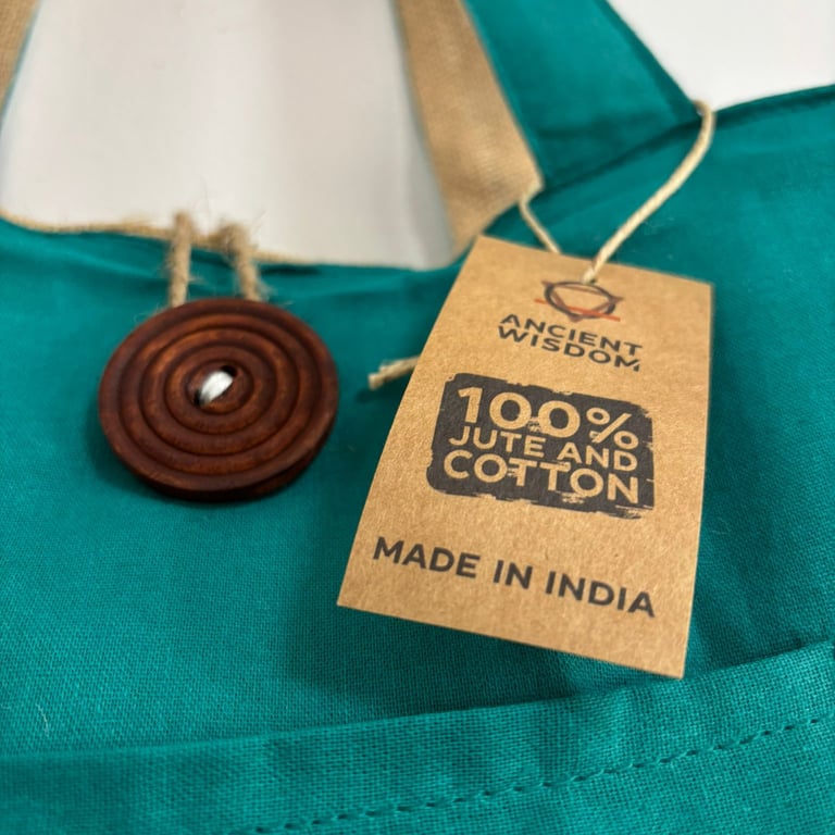 Jute & Cotton Reversible Big Eco-Friendly Teal Bag