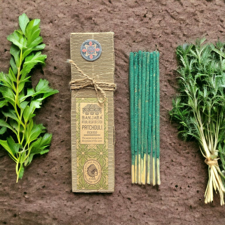 Patchouli Ritual Resin On Stick - Fragrant Home Incense Sticks with Essential Oil