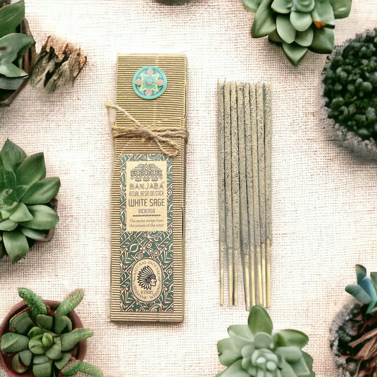 White Sage Ritual Resin Stick - Natural Aromatherapy for Spiritual Cleansing and Home Purification