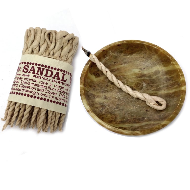 Pure Herbs Sandalwood & Spice Rope Incense - Natural Aromatic Fragrance