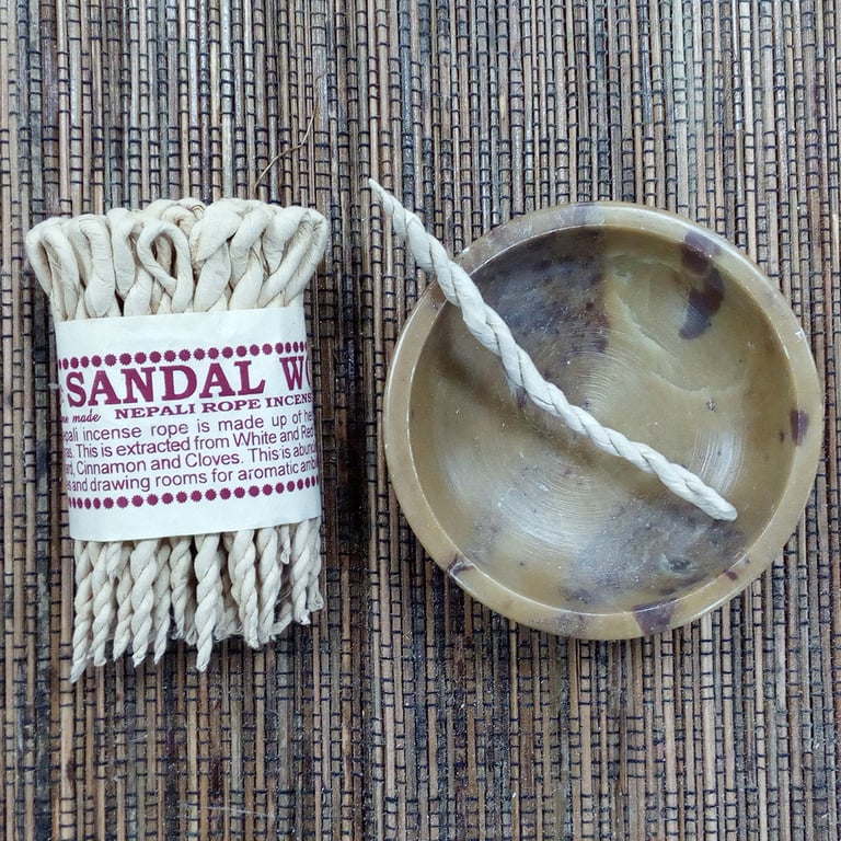 Pure Herbs Sandalwood & Spice Rope Incense - Natural Aromatic Fragrance