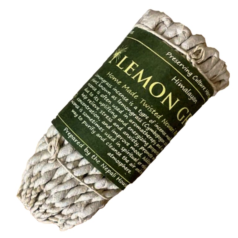 Pure Herbs Rope Incense - Natural Lemongrass Essential Oil Aromatic Sticks