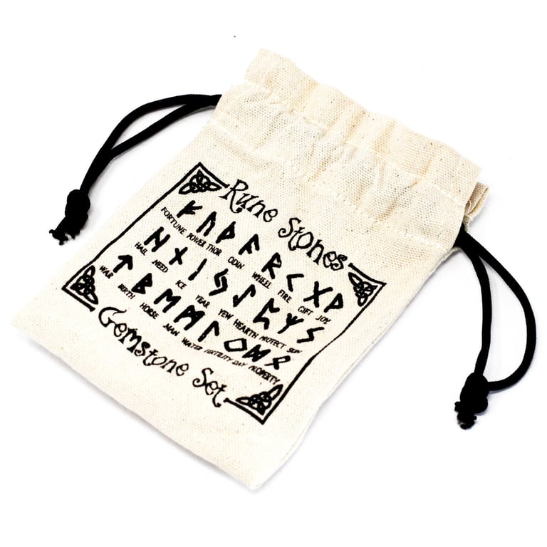White Agate Runes Stone Set - Ancient Symbols Carrying Positive Energy