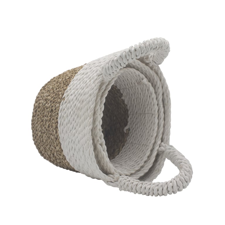 Natural White Seagrass Basket Set - Durable & Elegant Home Decor