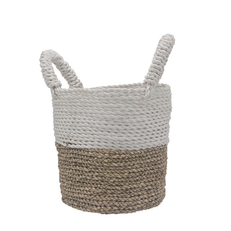 Natural White Seagrass Basket Set - Durable & Elegant Home Decor