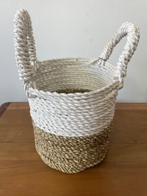 Natural White Seagrass Basket Set - Durable & Elegant Home Decor