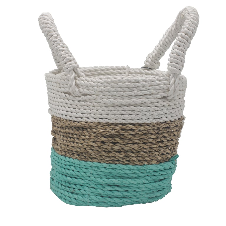 Seagrass Basket Set (Green/Natural/White) - Durable & Elegant Design